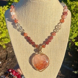 Hematoid Quartz Beaded Necklace
