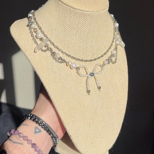 Pearl Bow Necklace - Coquette Pearl Jewelry