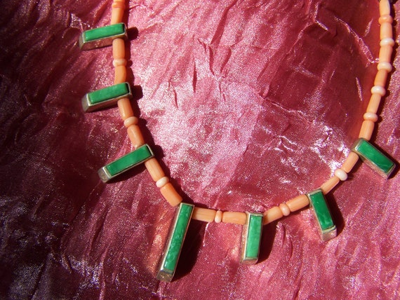 Ric Lasalute Turquoise and Coral Rare necklace - image 3