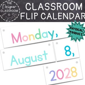 CLASSROOM FLIP CALENDAR | Pastel Rainbow | Calendar Set | Classroom Decor |