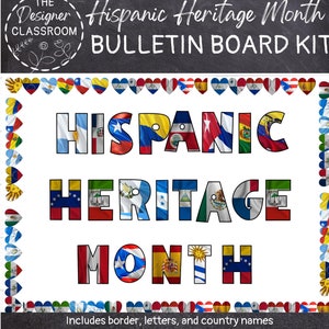 HISPANIC HERITAGE BULLETIN Board Pack | Classroom Decor | Bulletin Board Decor | Bulletin Board Display