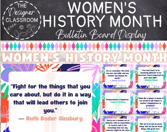 WOMEN'S HISTORY MONTH Bulletin Board Display | Female Leaders | Influential Women | Printable Decor