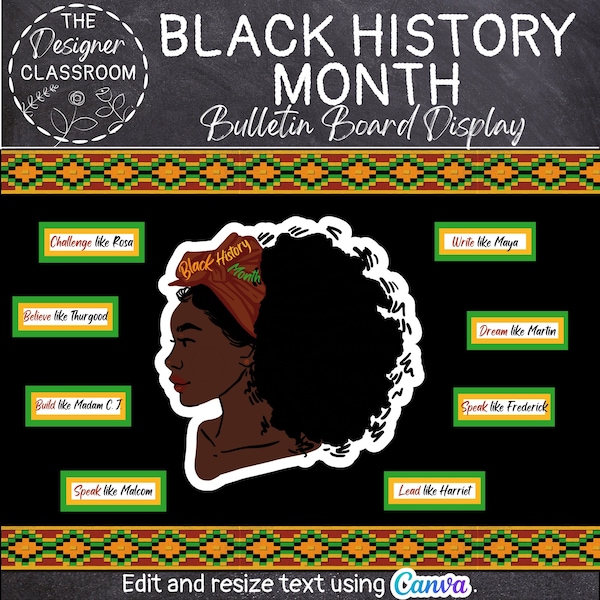 BLACK HISTORY MONTH Bulletin Board Display | Classroom Decor | Bulletin Board Decor | Bulletin Board Display