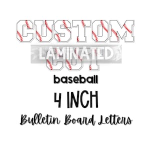 Laminated Baseball Letters: 4 inch Sports Bulletin Board Decor