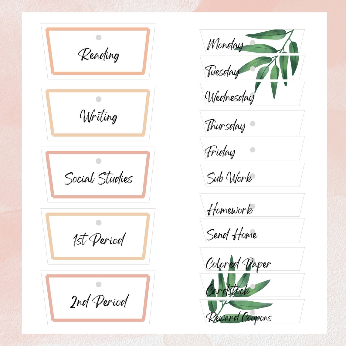 EDITABLE Teacher Rolling Cart Labels Blush Vibes Rolling Etsy UK