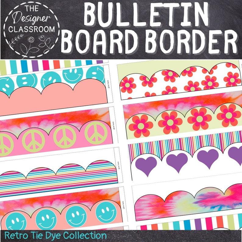 BULLETIN BOARD BORDERS Retro Tie Dye Classroom Decor Etsy