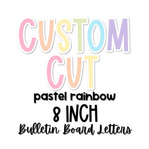 BULLETIN D'AFFICHAGE PERSONNALISÉ Lettres | Lettres pastel 20 cm | Décoration de classe pastel arc-en-ciel | Tableaux d'affichage