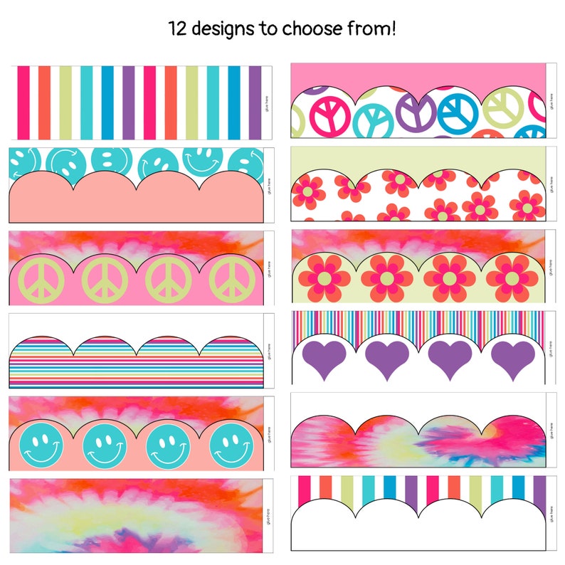 BULLETIN BOARD BORDERS Retro Tie Dye Classroom Decor Etsy