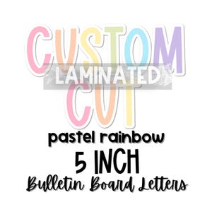 Laminated Pastel Bulletin Board Letters: 5 inch Classroom Decor