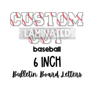 Laminated Baseball Letters: 6 inch Sports Bulletin Board Decor