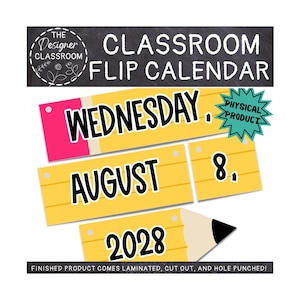 CLASSROOM FLIP CALENDAR | Big Pencil Flip Calendar | Classroom Calendar Set | Classroom Decor