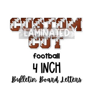 Laminated Football Letters: 4 inch Sports Bulletin Board Decor