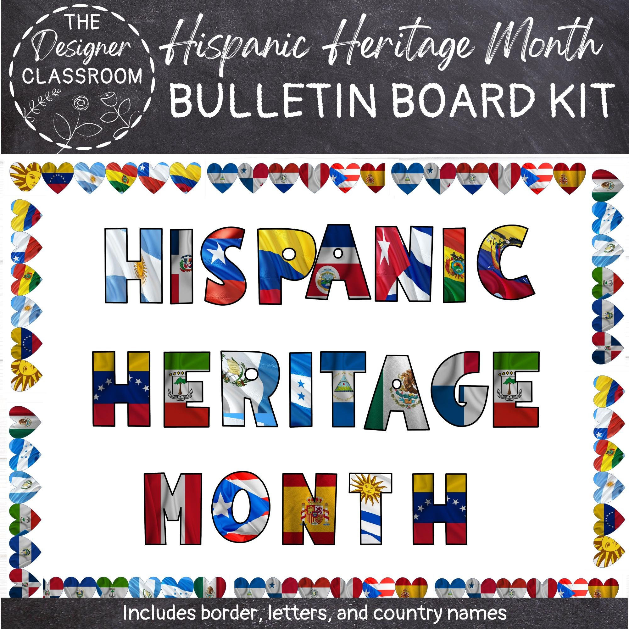 Hispanic Heritage Month Bulletin Board Kit: Classroom Decor (PDF)