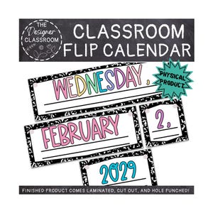 Pastel Classroom Flip Calendar: Composition Notebook Theme