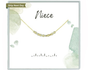 Gold Filled Niece Hidden Message Morse Code Necklace or Bracelet Niece Gift From Aunt Jewelry Birthday Christmas Gift Minimalist Jewelry