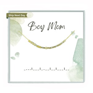 Gold Filled Morse Code Necklace: Personalized Boy Mom Jewelry