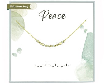Peace Hidden Morse code Necklace or Bracelet Personalized Meditation Motivational Inspirational Mother Wife Daughter Necklace
