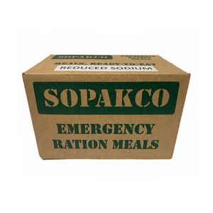 SOPAKCO MRE Emergency Ration Meals Low Sodium - Inspection Date 2023