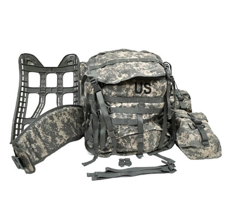US Military ACU Rucksack With Frame - Genuine Surplus MOLLE Backpack For Camping & Hiking