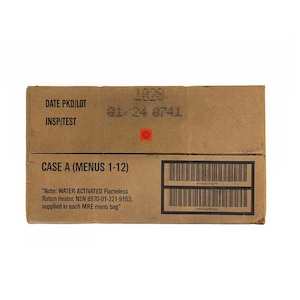 Genuine US Military Mres (Meals Ready-to-Eat) A or B Cases - Inspection Date: Jan 2024 or newer