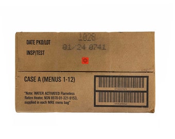 Genuine US Military Mres (Meals Ready-to-Eat) A or B Cases - Inspection Date: Jan 2024 or newer