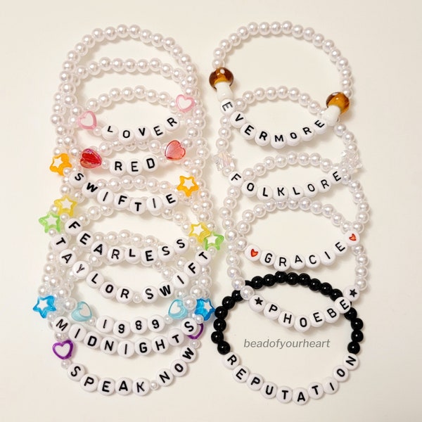 Bracelets de l'amitié personnalisés Pearl Eras Tour | Commande groupée