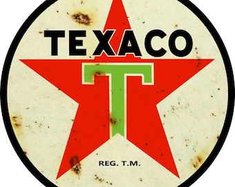 Vintage Looking Texaco Motor Oil Gas Station Sign