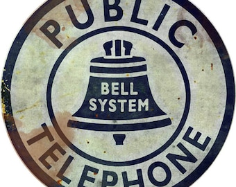 Bell Telephone Nostalgic Reproduction Sign 14&quot; Round