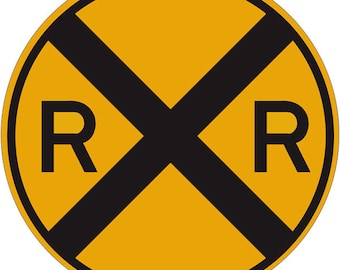 Railroad Crossing 14" Round Sign