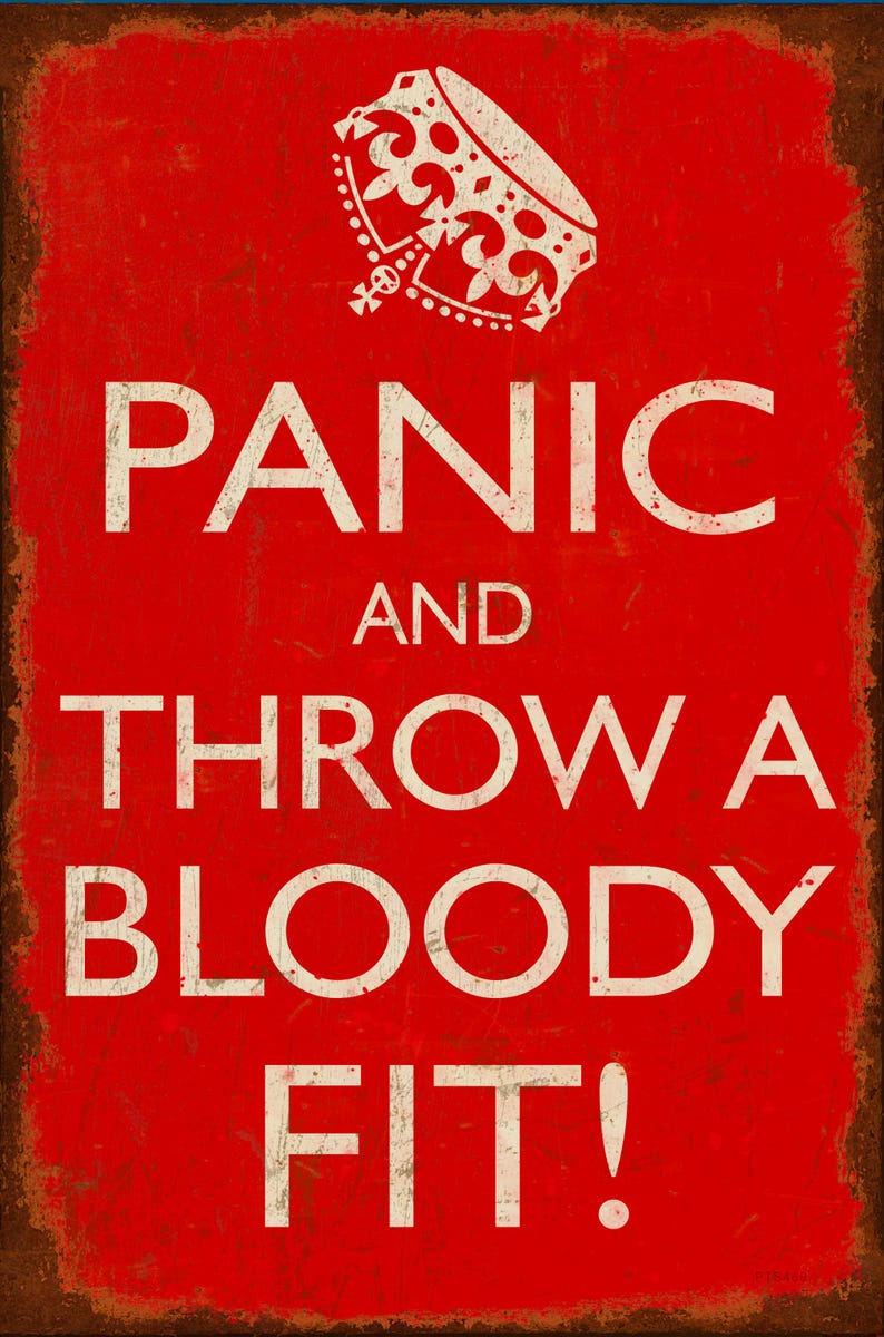 Panic Throw Panic and Throw A Bloody Fit Funny Metal Sign - Etsy