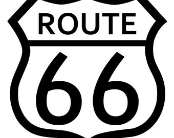 White and Black Route 66 Highway Sign