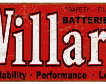 Vintage Looking Willard Battery Reproduction Sign 6x18