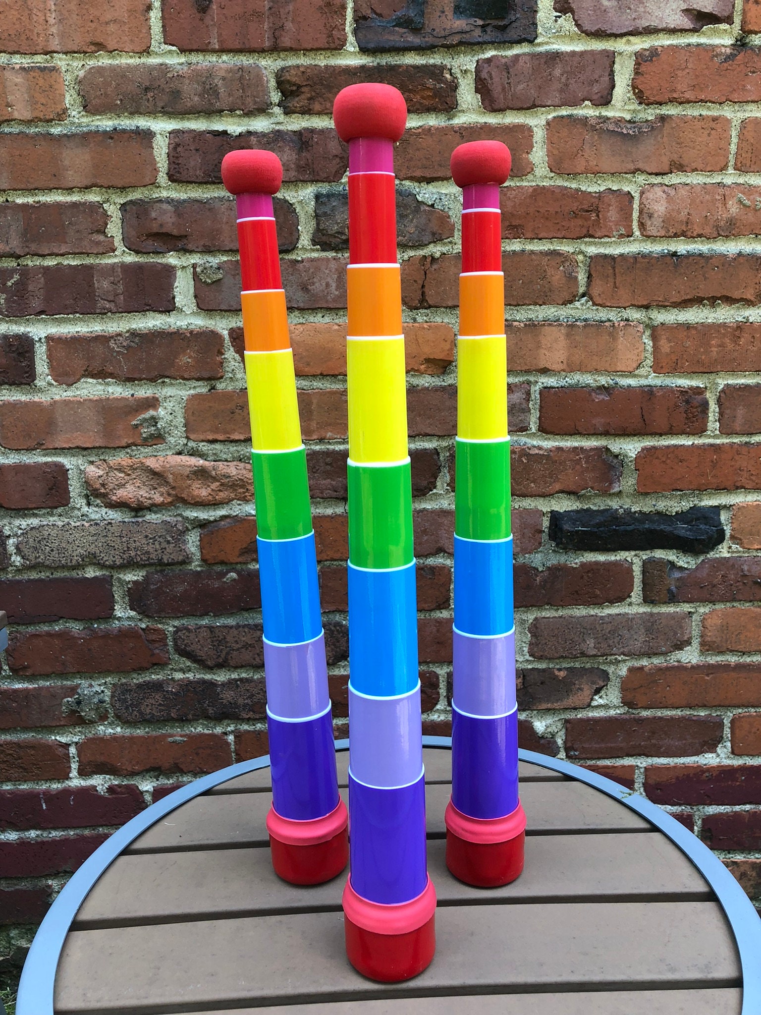 One 1 Rainbow Red Collapsible Juggling Club Etsy