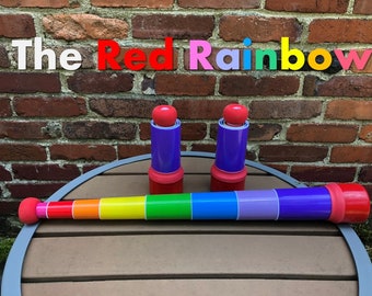 One (1) Rainbow Red Collapsible Juggling Club