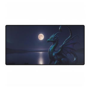 Mystische Drachen Schreibtischmatte - Fantasy Decor für Zuhause, Büro, Gaming, Einzigartige Geschenkidee, Schreibtischzubehör, Mauspad