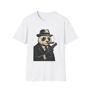 T-shirt souple unisexe Gangster Panda | T-shirt graphique amusant | Excellent cadeau pour les amoureux des animaux, t-shirt amusant, mode cool, cadeau unique