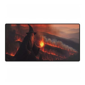 Fantasy Wizard Desk Mat | Gaming Mousepad, Magical Office Decor, Wizard Themed Gift, Home Workspace Accessory, Desk Pad