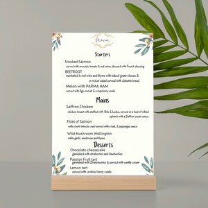 Modern Minimalist Menu, Custom Menu Template, Personalized Modern Menu, Canva Template, Custom Placecards