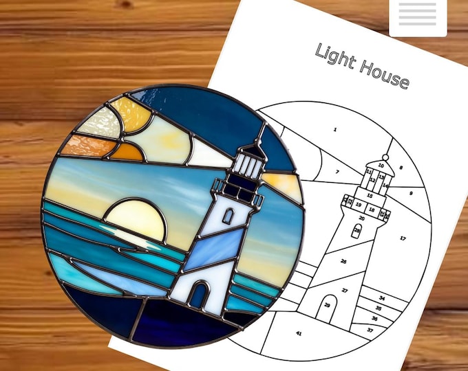 Light House Stained Glass Suncatcher Pattern – PDF Instant Download