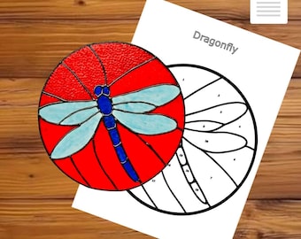 Dragonfly Stained Glass Suncatcher Pattern – PDF Instant Download