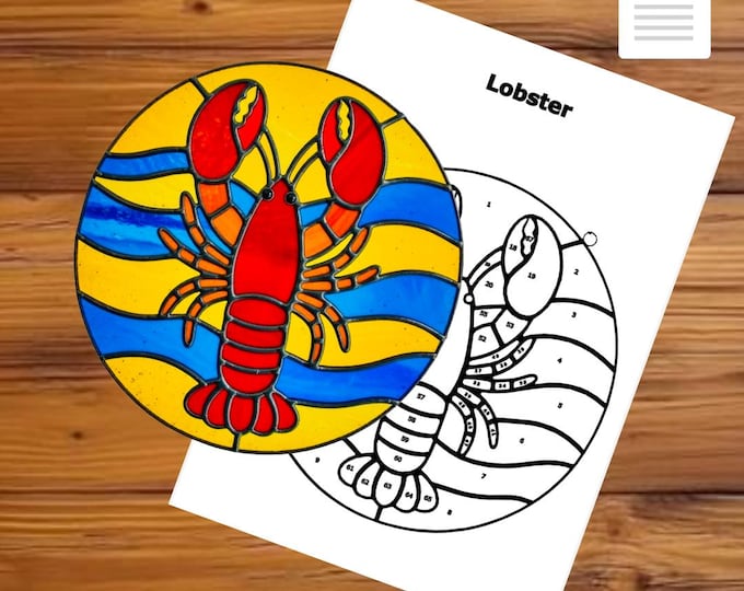 Lobster Stained Glass Suncatcher Pattern – PDF Instant Download