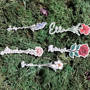 Pegatinas personalizadas con forma de flor para mes de nacimiento, vaso, Kindle, botella de agua, cuaderno, personalizadas, ordenador portátil