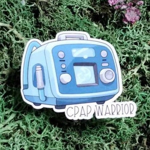 CPAP, CPAP machine, CPAP therapy, sleep apnea, CPAP warrior, sleep disorder, sleep therapy. sticker