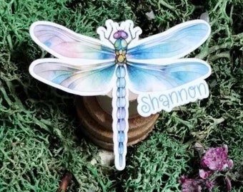 Personalized Dragonfly Sticker: Custom Name Vinyl Decal