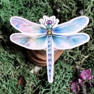 Watercolor Dragonfly Sticker: Vinyl Die Cut Decal