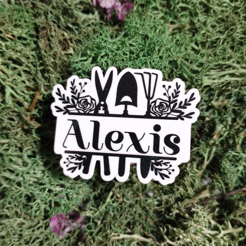 Personalized Gardening Tools Sticker, Gardener, Florist, Plant Lover