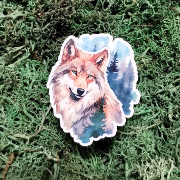 Majestic Wolf Head Sticker - Wildlife Decal for Nature Lovers | vinyl sticker | die cut sticker | scrapbook | junk journal | cute | planner