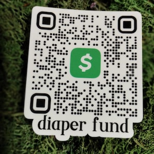 Windelkasse QR-Code Sticker – Babyparty Cash App oder Venmo Sticker, PayPal, Handy