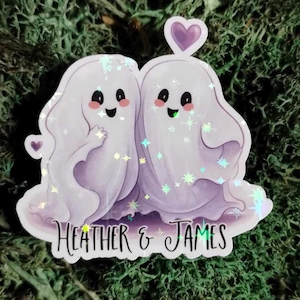 Pegatina personalizada de fantasmas enamorados