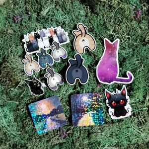Cat Surprise Sticker Pack - 8 - 10 Mystery Sticker, gemischte Themen und Größen, ideal für Kindles, Journals, Wasserflaschen